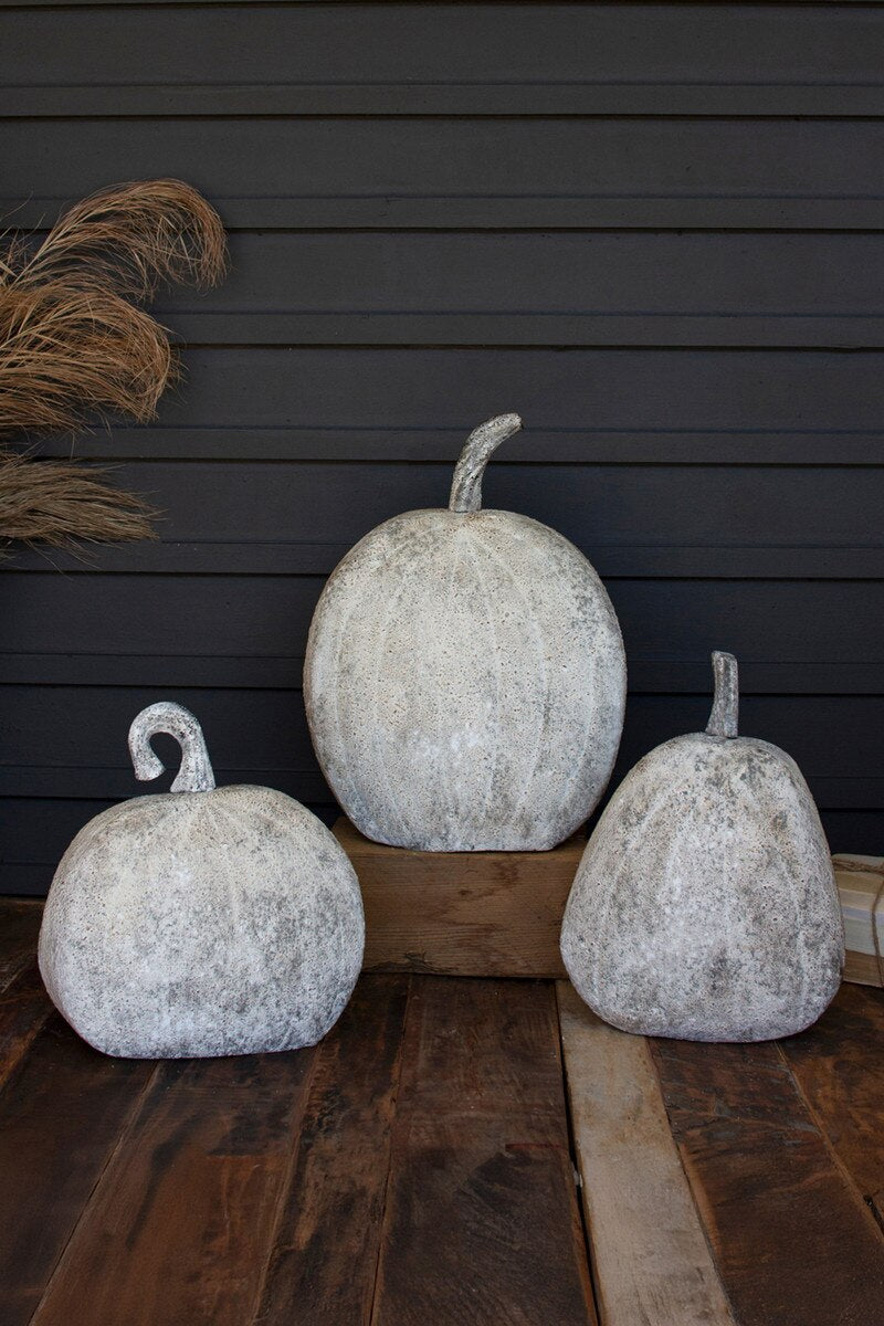 Set of 3 Rustic Metal Pumpkins