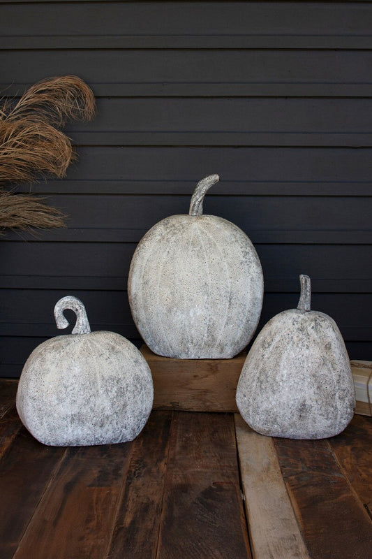 Set of 3 Rustic Metal Pumpkins