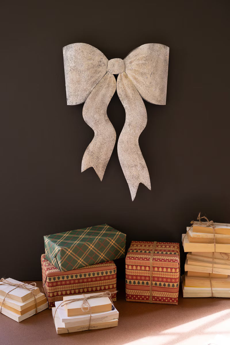 Rustic Metal Christmas Bow Door Hanger