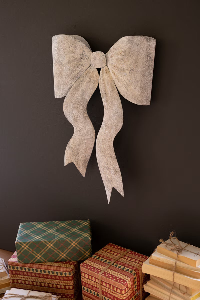 Rustic Metal Christmas Bow Door Hanger