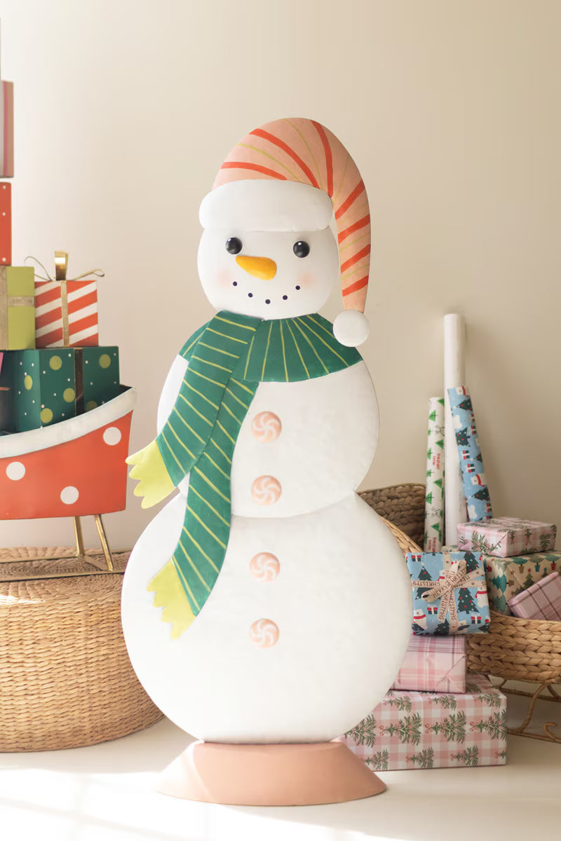 Large Metal Colorful Snowman