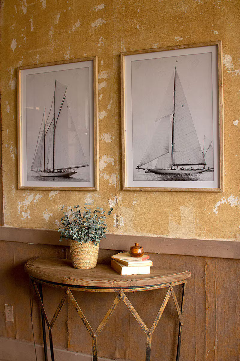 Set of 2 Framed Sailboat Prints Under Glass