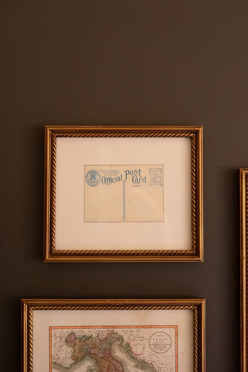 Set of 5 Mixed Framed European Gallery Wall Prints under Glass