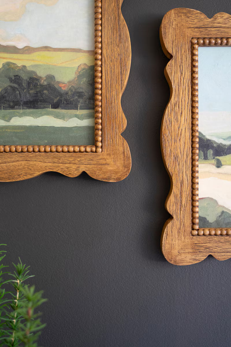 Set of 2 Natural Wood Framed Landscape Prints