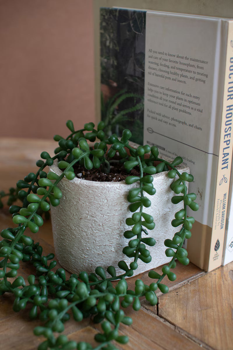 Set of 2 White Concrete Bookend Planters