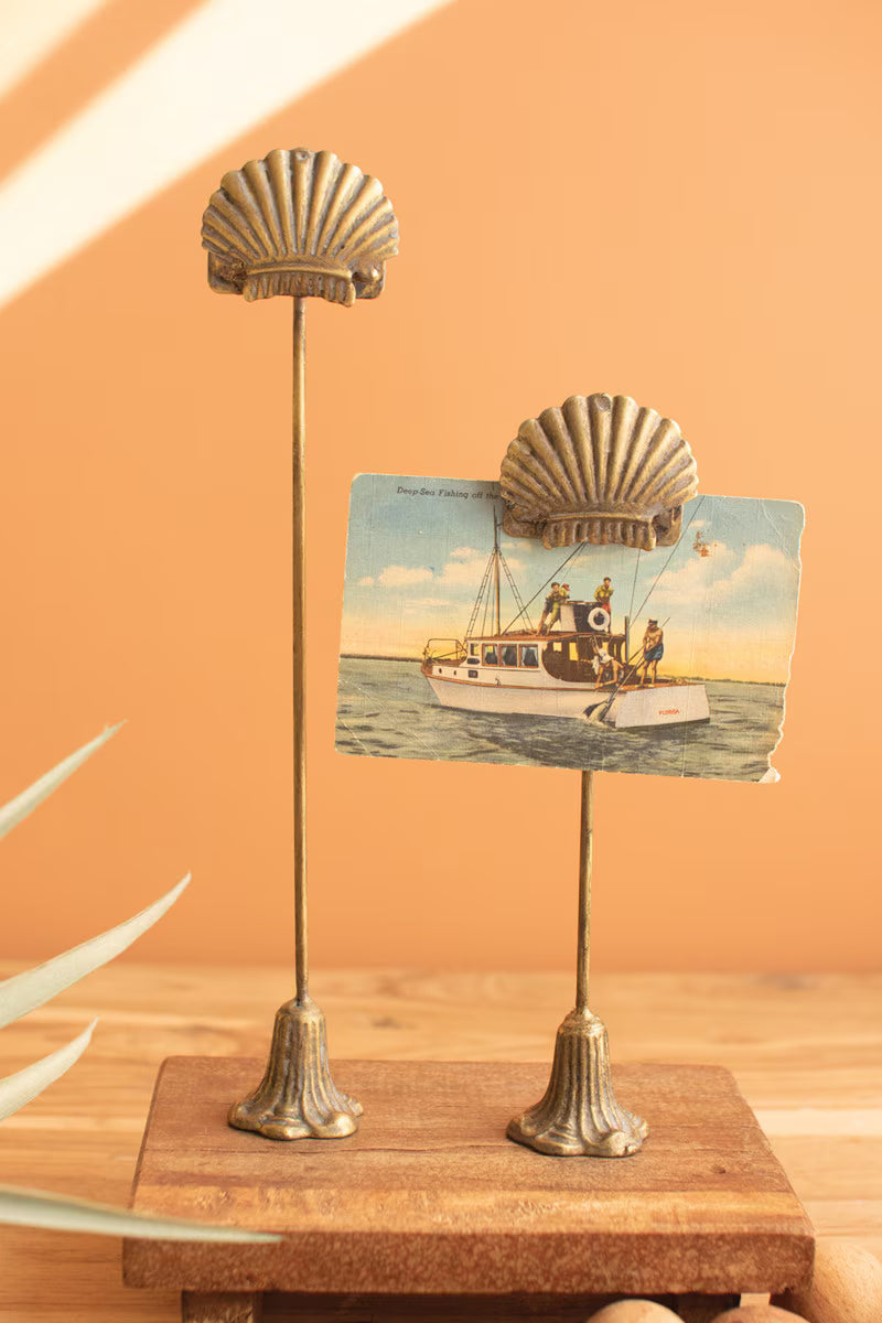 Set of 2 Metal Shell Note Clips
