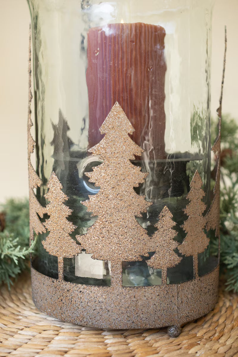 Metal Christmas Trees and Deer Cylinder Wrap