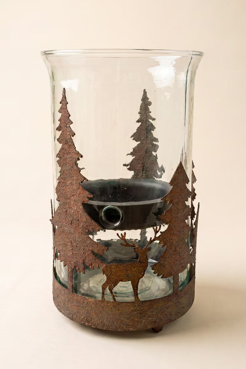 Metal Christmas Trees and Deer Cylinder Wrap