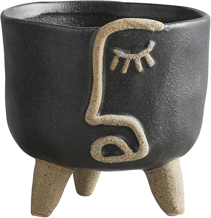 Modern Textured Footed Planter for Flowers Succulents