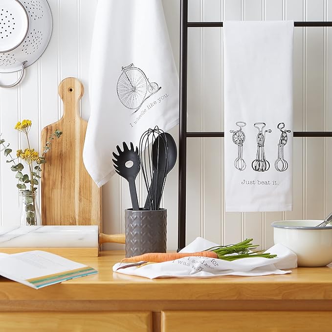 Vintage Print Absorbent & Fast-Drying Kitchen Dish Towel Set