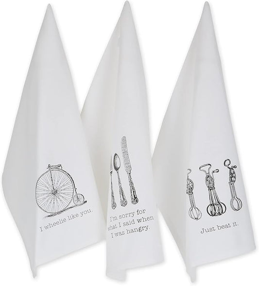 Vintage Print Absorbent & Fast-Drying Kitchen Dish Towel Set