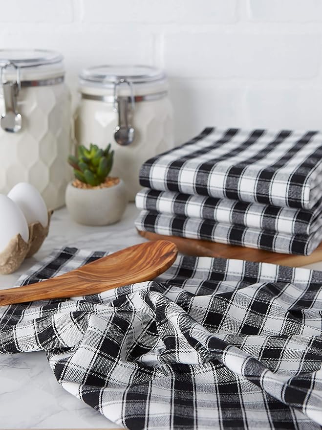 French Check Dishtowel Set/4