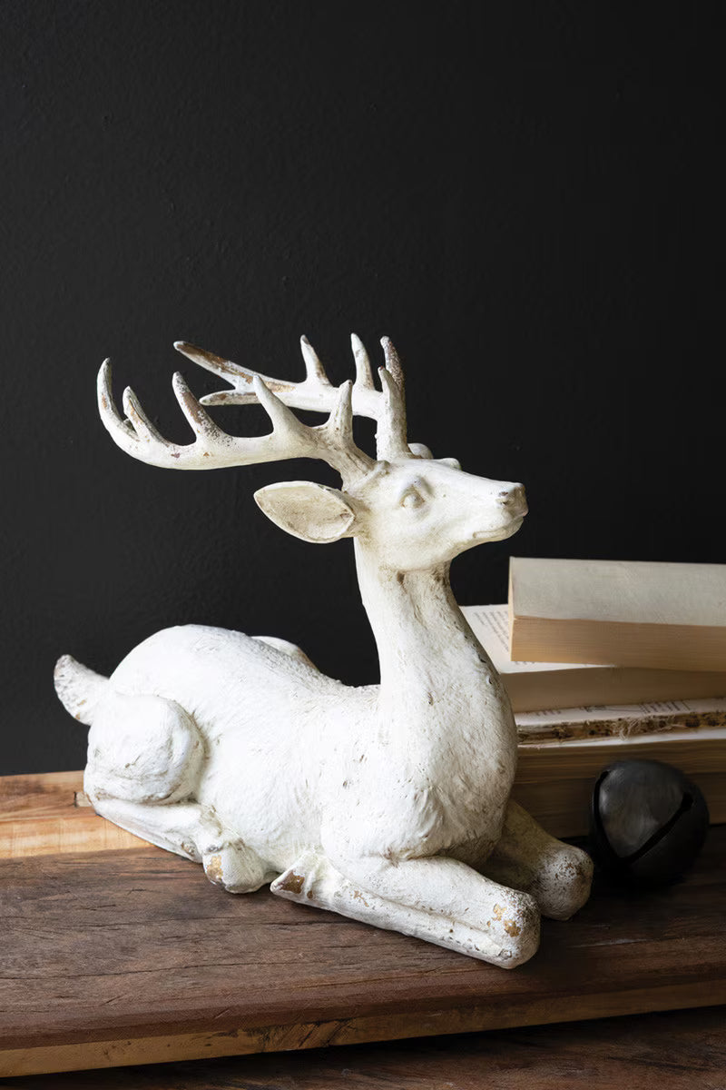 Resting Faux Concrete Deer
