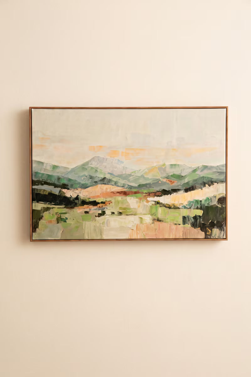 Framed Mountain Landscape Painting