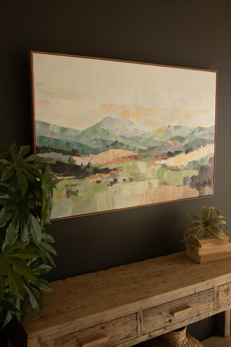 Framed Mountain Landscape Painting