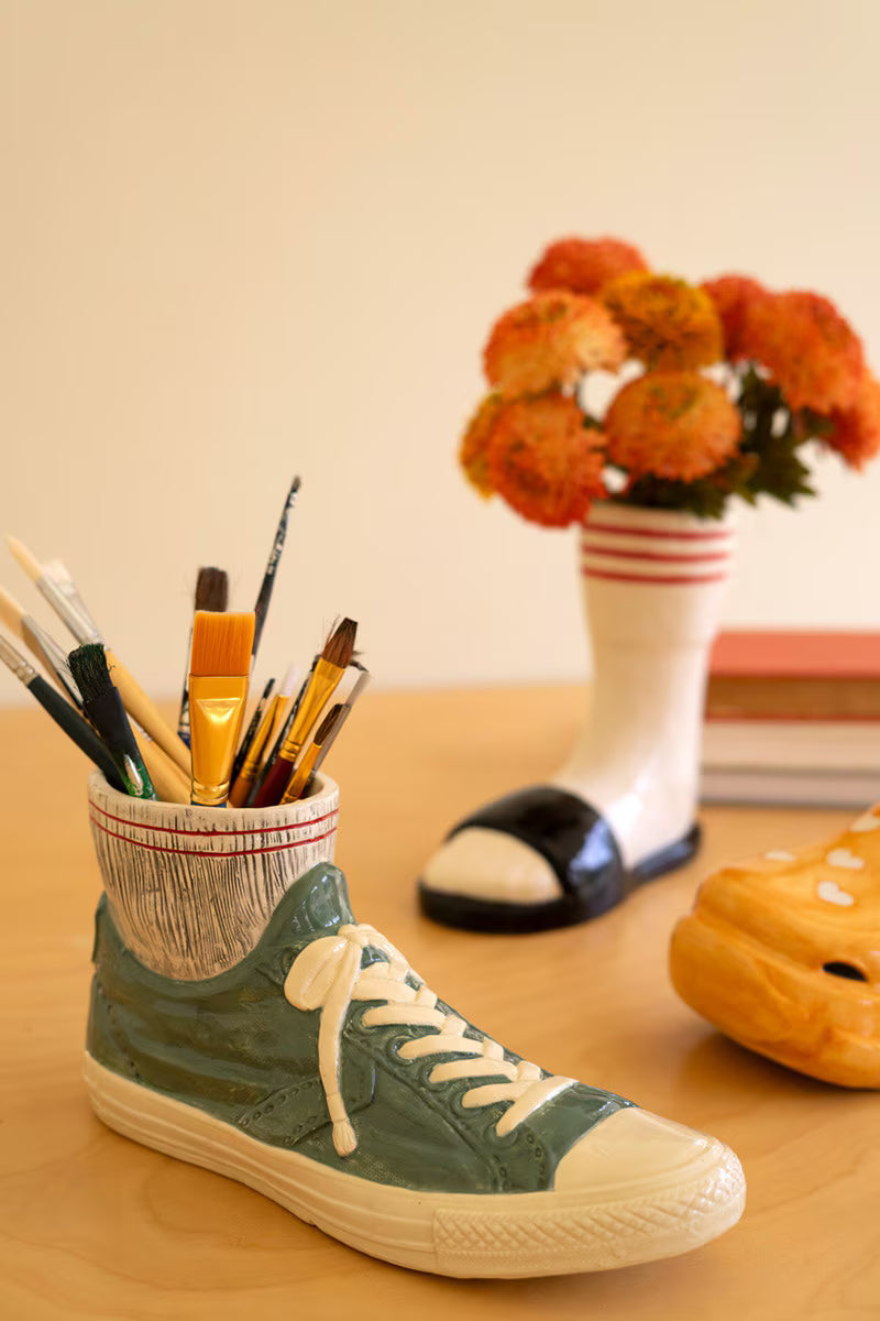 Ceramic Sneaker with Socks Vase