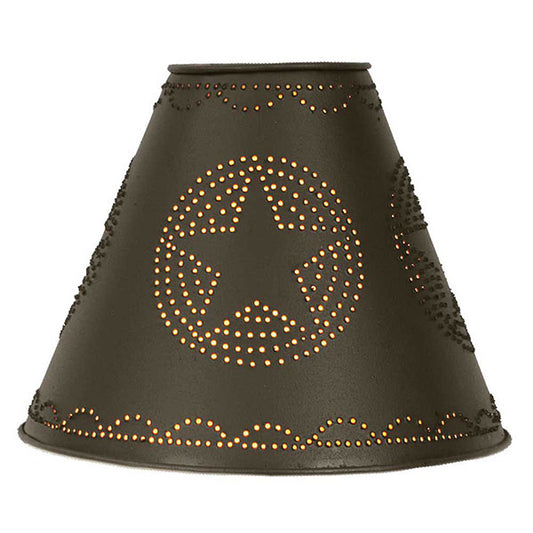Star Punched Tin Shade - Rustic Brown