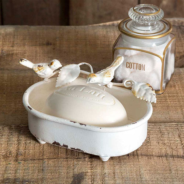 Pair of Birds White Soap Dish