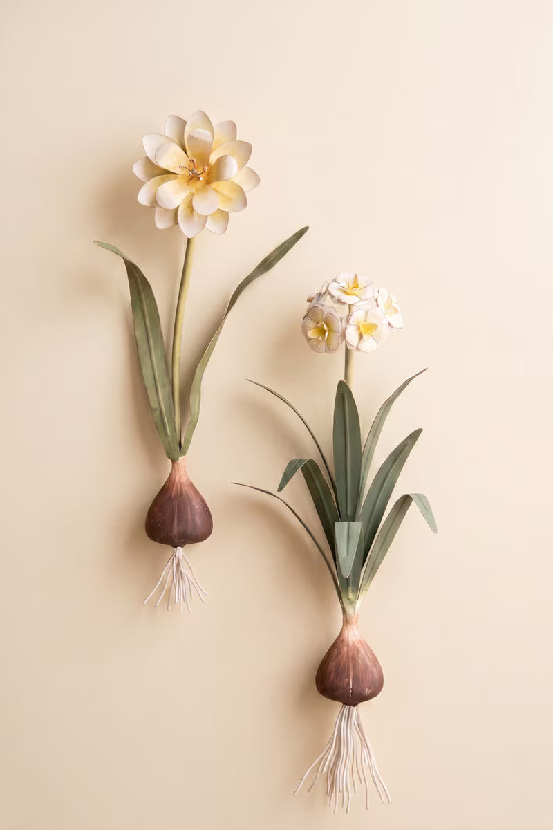 Set of 2 Painted Metal Flower Wall Sconces