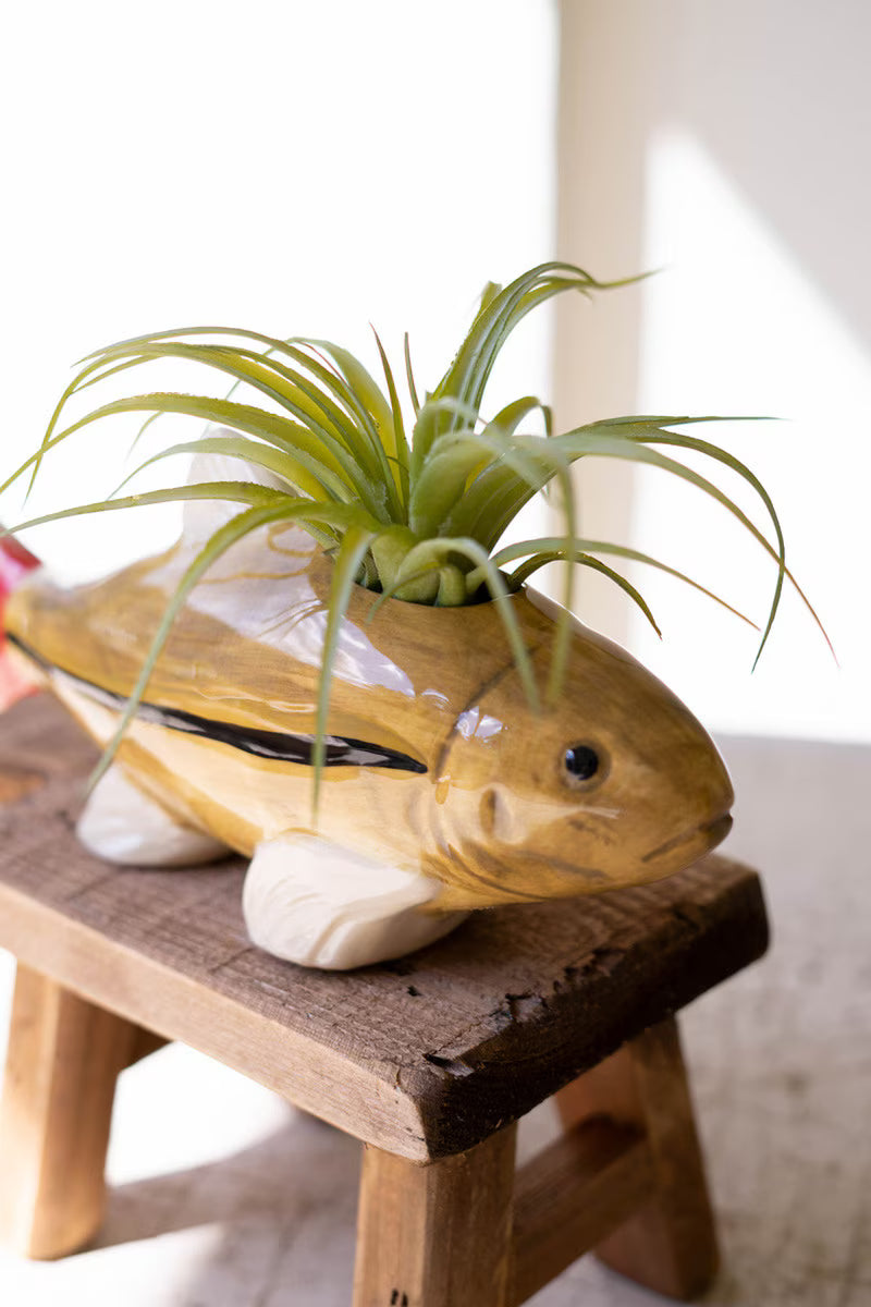 Set of 2 Ceramic Fish Vases