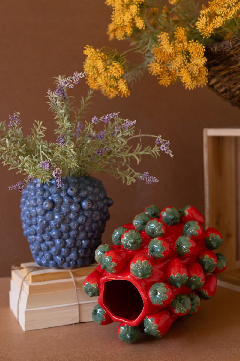 Ceramic Strawberries Vase