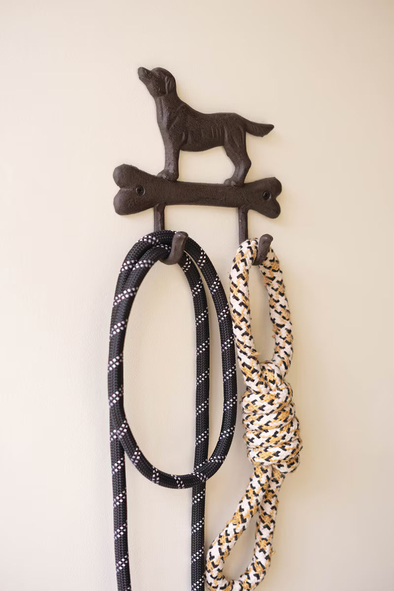 Cast Iron Dog with Bone Wall Hook