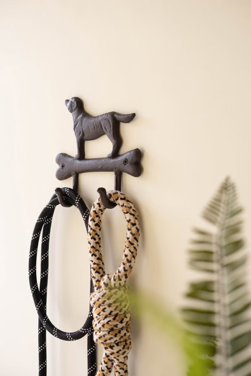 Cast Iron Dog with Bone Wall Hook