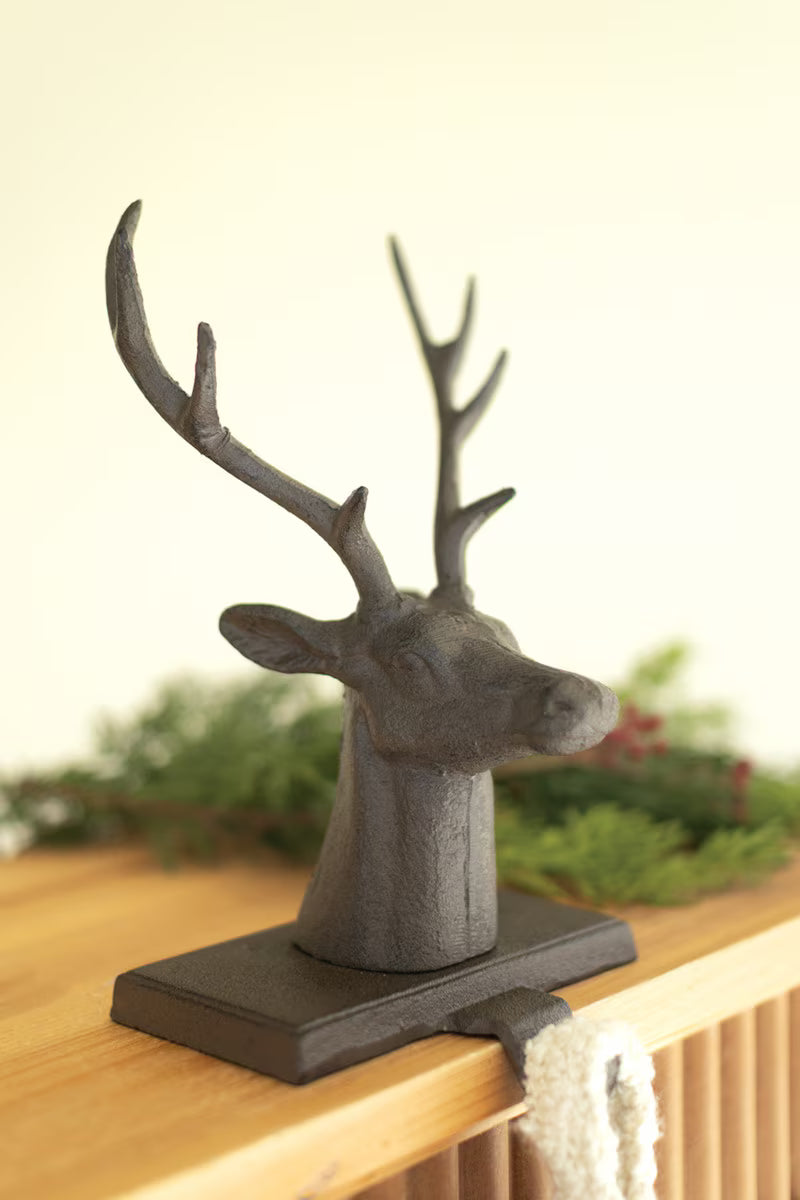 Cast Iron Deer Stocking Holder