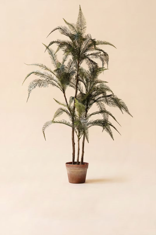Artificial Whispy Palm in Faux Terracotta Pot