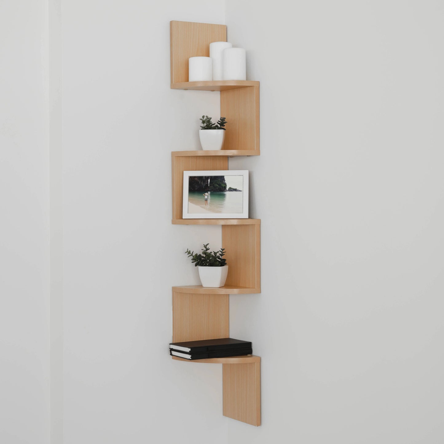 Large Laminated Corner Wall Mount Shelf