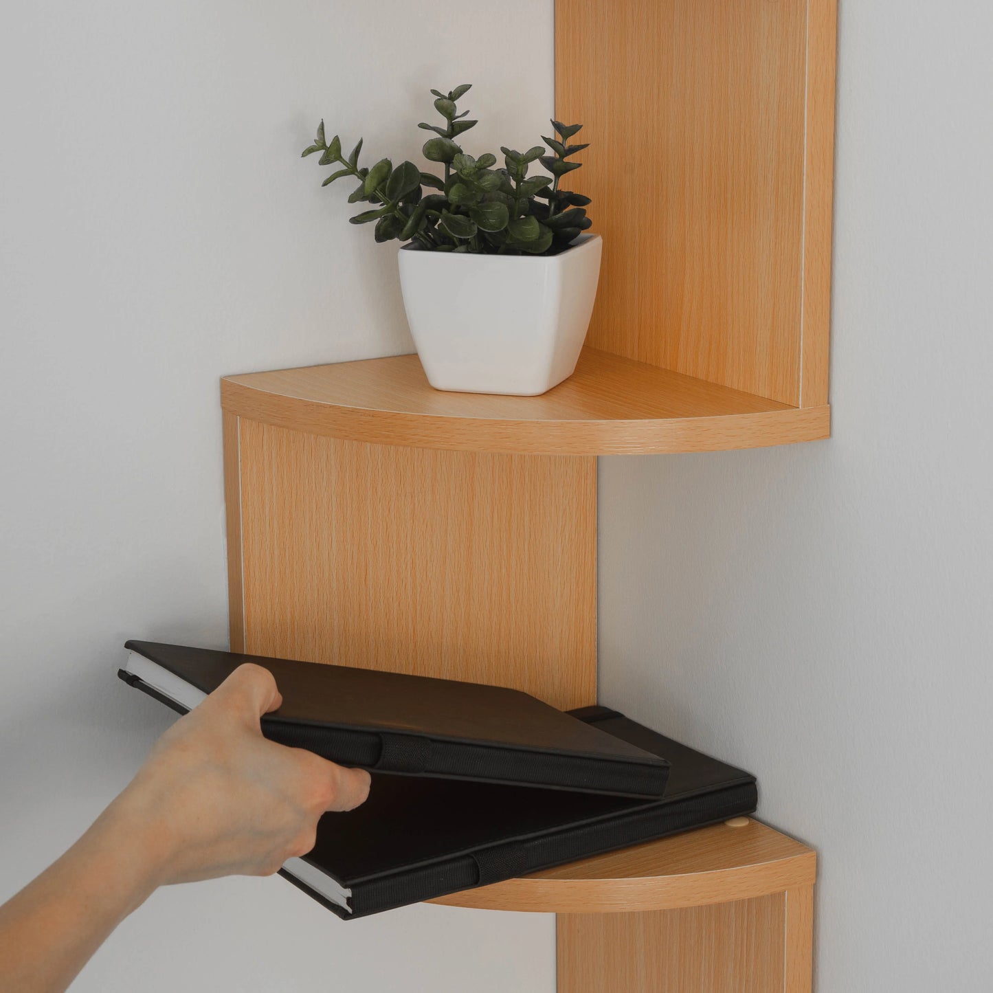 Large Laminated Corner Wall Mount Shelf