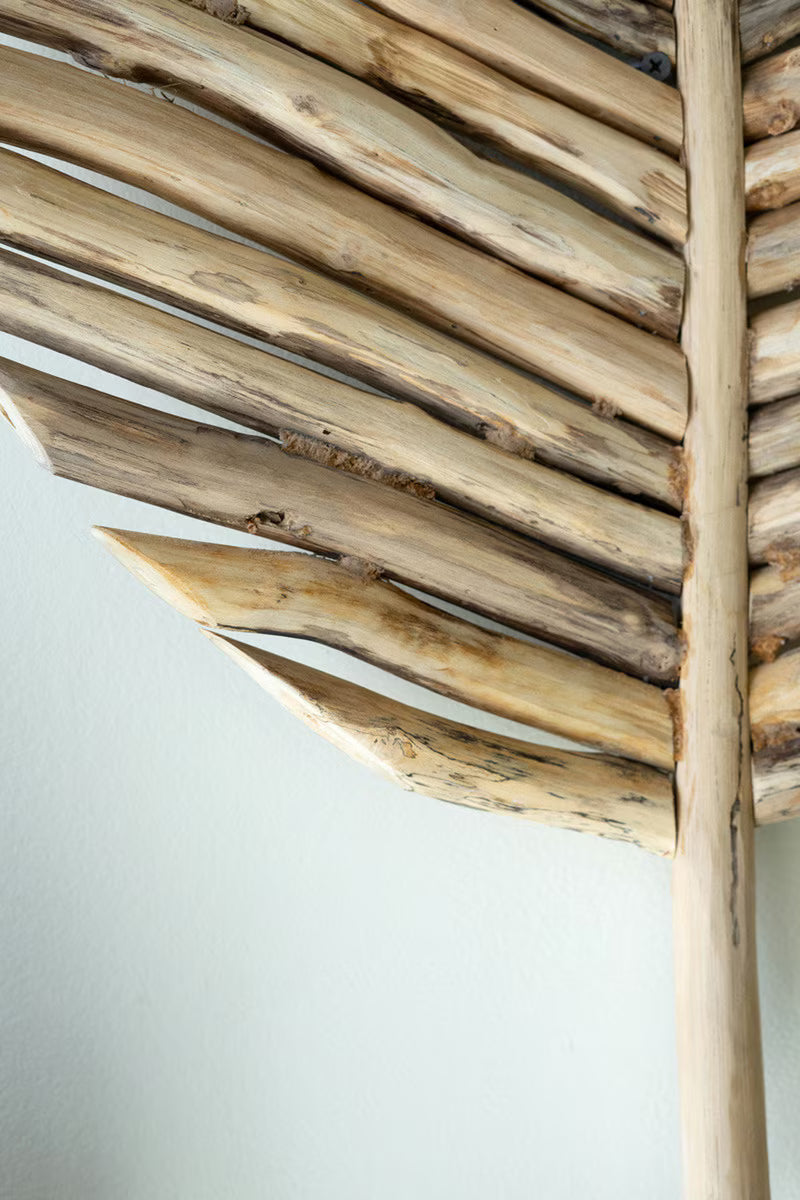 Set of 3 Teakwood Leaves Wall Art