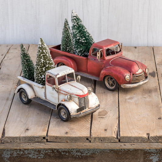 White Metal Vintage Truck