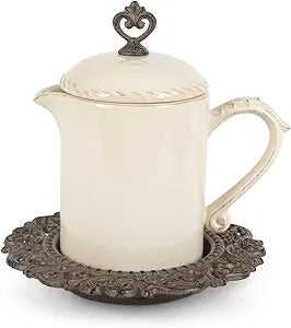 Acanthus Stoneware Lidded Sauce Jar
