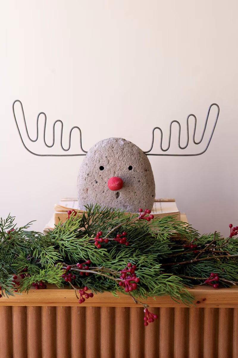 River Rock and Wire Reindeer