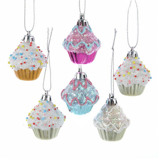 2“ Shatterproof Cupcake Ornaments, 6-Piece Set