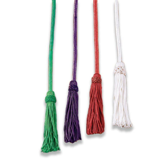 Rayon Cincture With Tassel - White