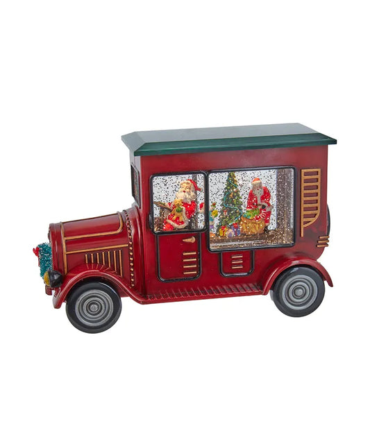Battery Operated LED Santa Truck Water Lantern