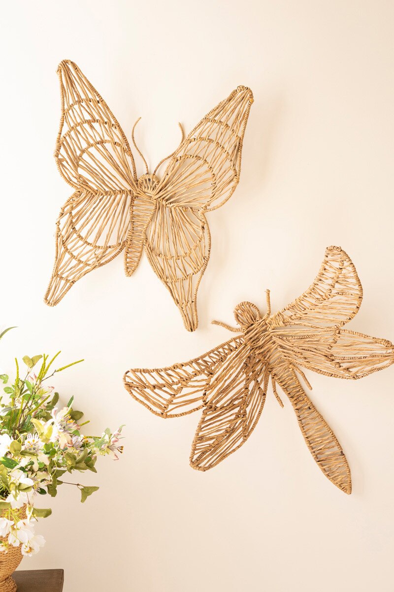 Seagrass and Iron Dragonfly Wall Decor
