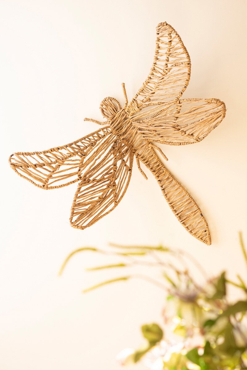 Seagrass and Iron Dragonfly Wall Decor