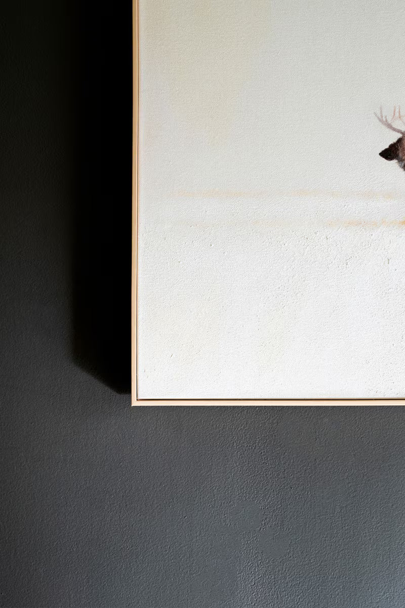Framed Elk Painting