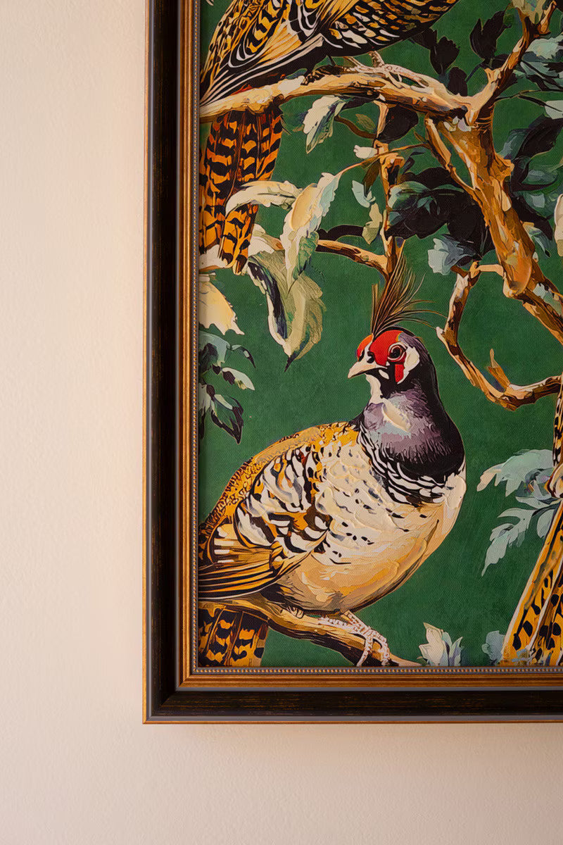 Framed Pheasant Painting