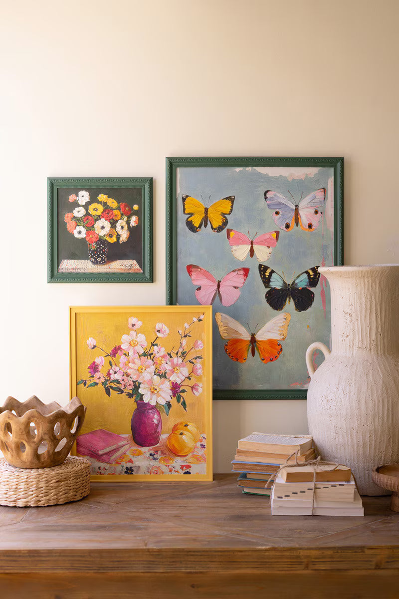 Green Framed Still-Life Painting