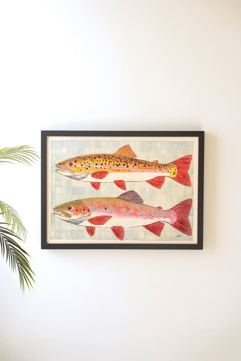Framed Painting of Two Fish