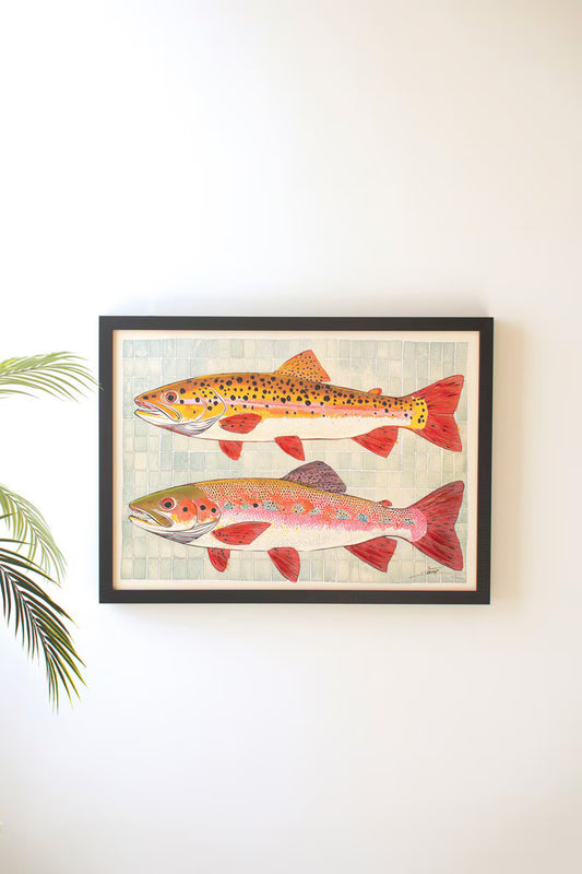Framed Painting of Two Fish