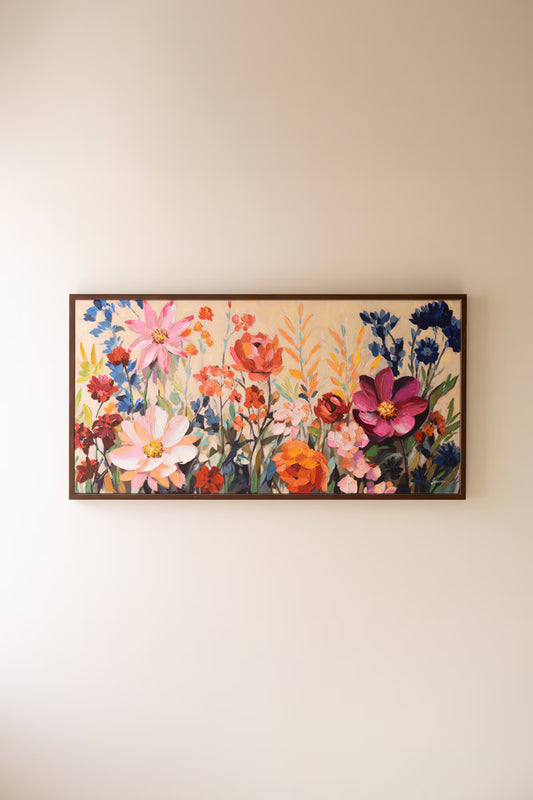 Framed Wild Flowers Painting