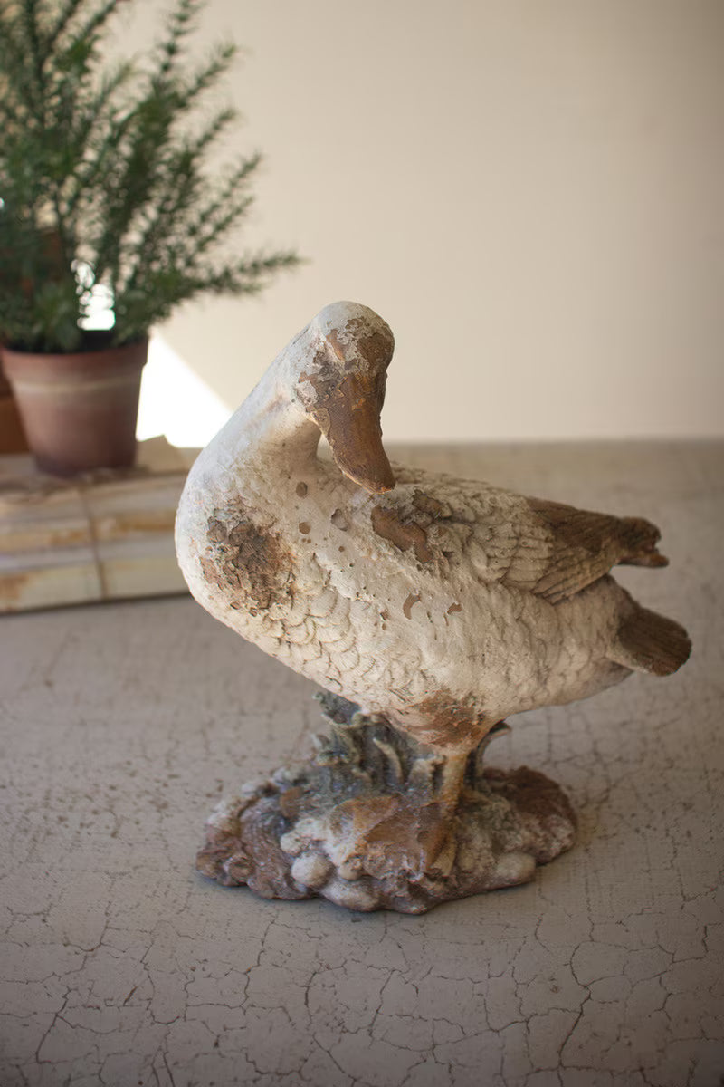 Faux Concrete Duck Head To Side