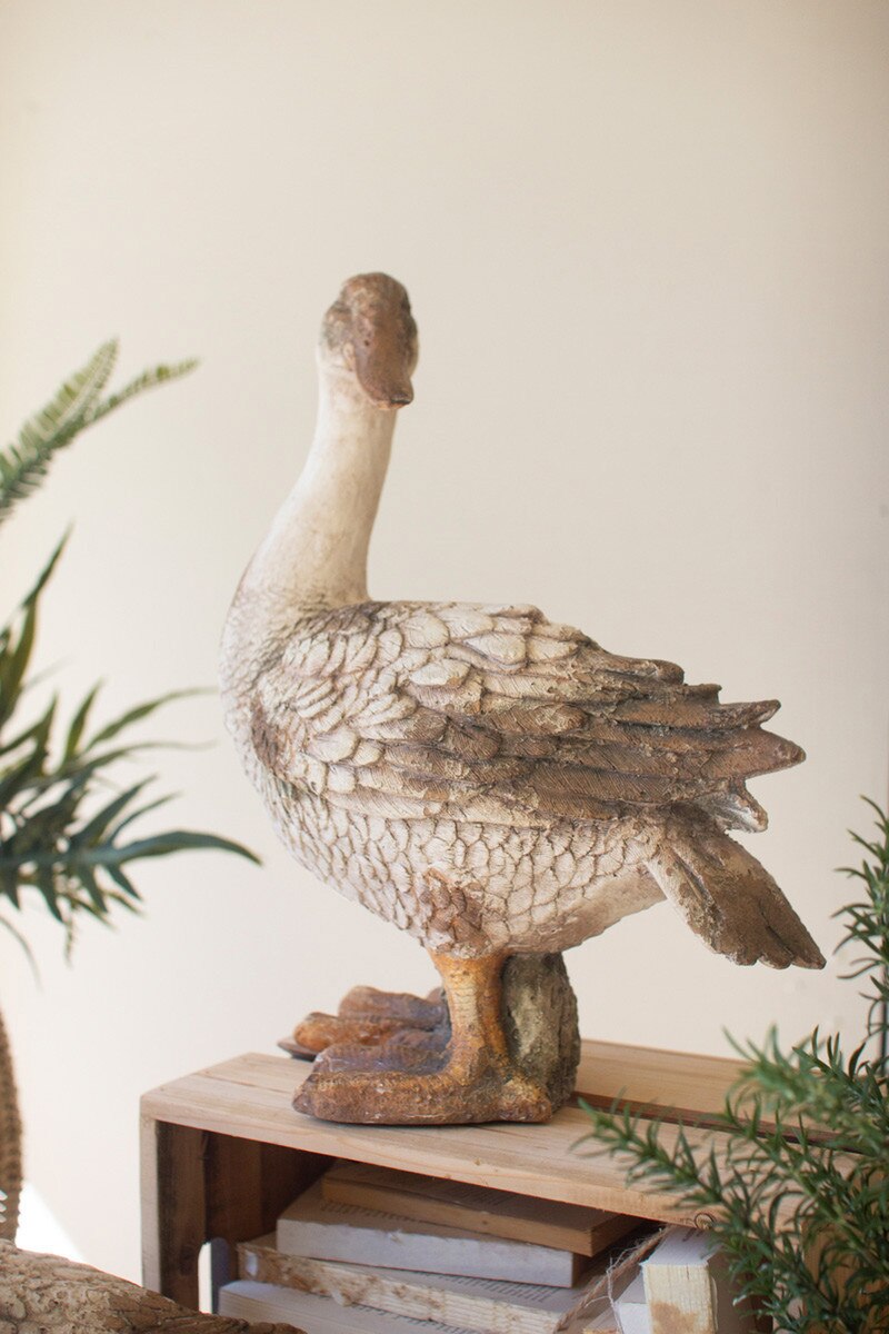 Faux Concrete Duck Head Up