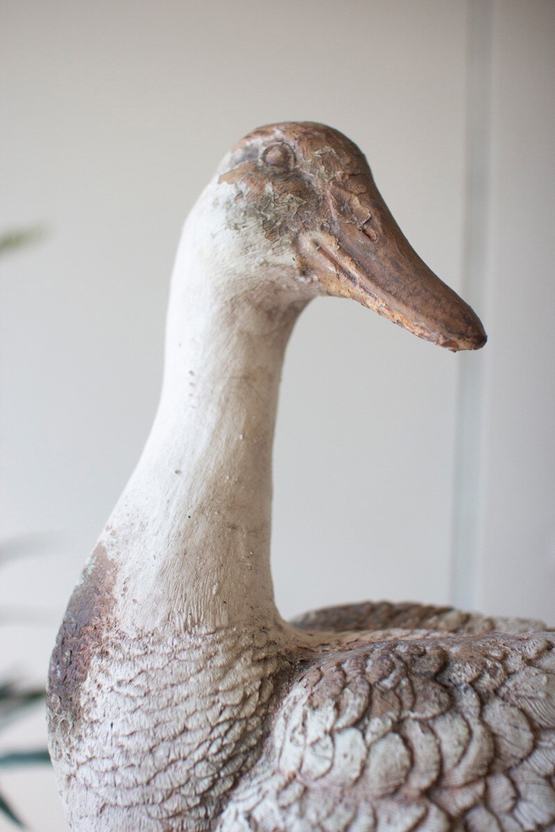 Faux Concrete Duck Head Up
