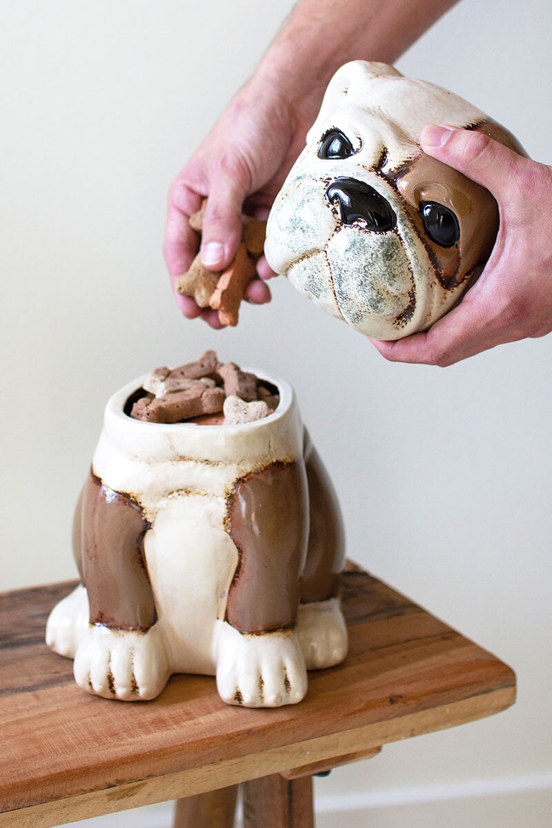 Ceramic Bulldog Canister